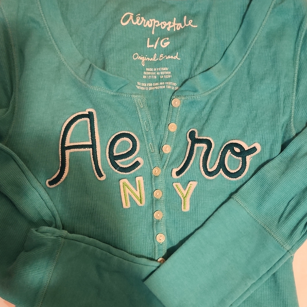 Aeropostale Kids Teal Button Down Shirt